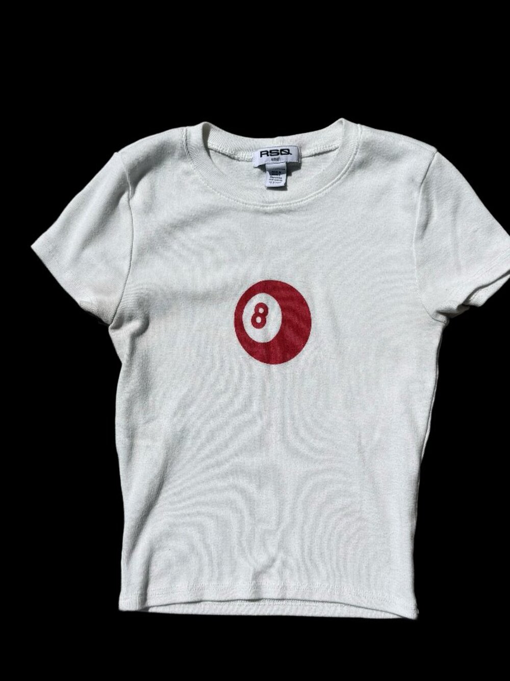 RSQ Cream 8-Ball Graphic Baby Tee S